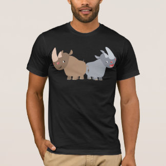Dois Cartoon Rhinos T-Shirt