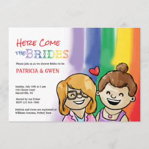 Dois Chás Felizes para Gals Lésbicas Convite