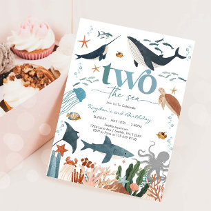 Dois Convite de Aniversário de 2 anos The Sea Unde
