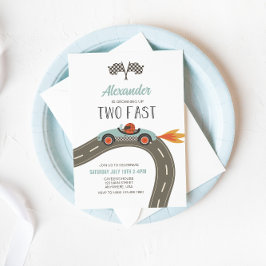 Dois Convite de Aniversário de Carro de Corrida AZ