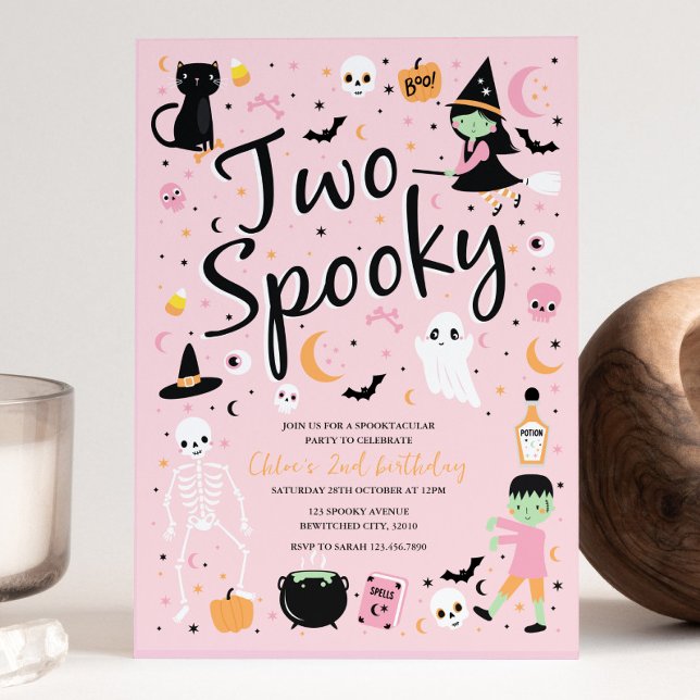 Dois Convite de aniversário de Dia das Bruxas Spoo (Criador carregado)