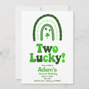 Dois Convite de Aniversário do Shamrock Sortudo
