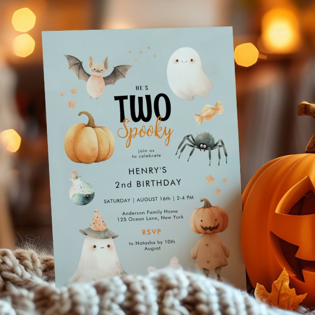 Dois Convite de segundo aniversário de Halloween S (Criador carregado)