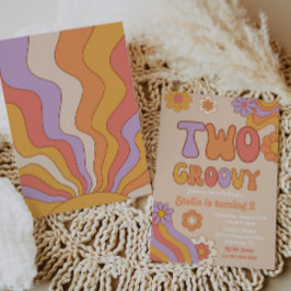 Dois Convite Groovy | Convite para o aniversário d