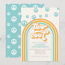 Dois Convite Legal para segundo aniversário Retro 