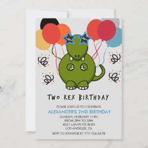 Dois convites de aniversário do rex Crianças fofas
