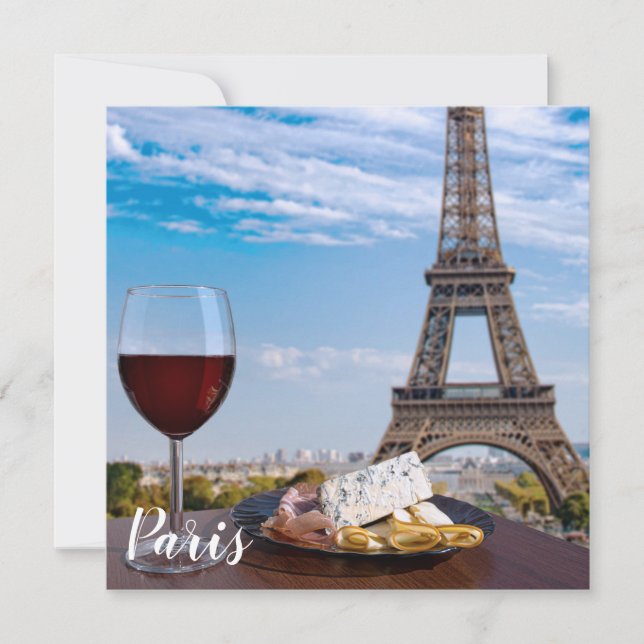Dois copos de vinho no café em Paris (Frente)