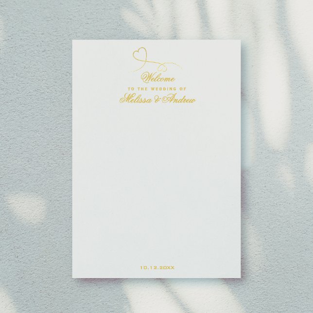 Dois Corações Dourados Elegantes | Carta de Boas-V (Criador carregado)