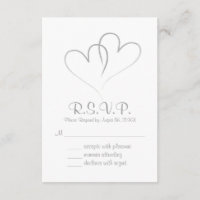 Dois corações entrelaçados Cartão RSVP de Casament