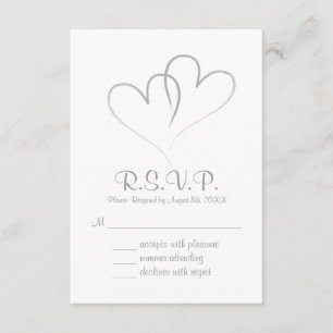 Dois corações entrelaçados Cartão RSVP de Casament