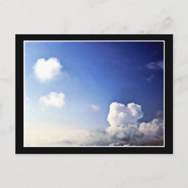 Dois Corações No Mesmo Cartão Postal Do Céu (Frente)