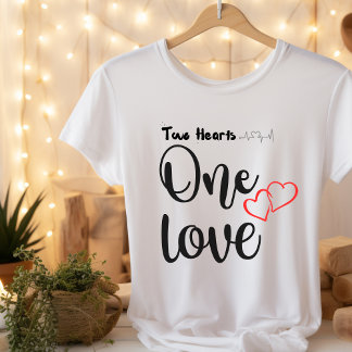 Dois Corações Um Camiseta De Amor, Casais Camiseta