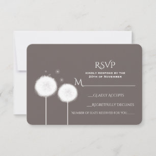 Dois Dandelions Bege Rústico Casamento RSVP