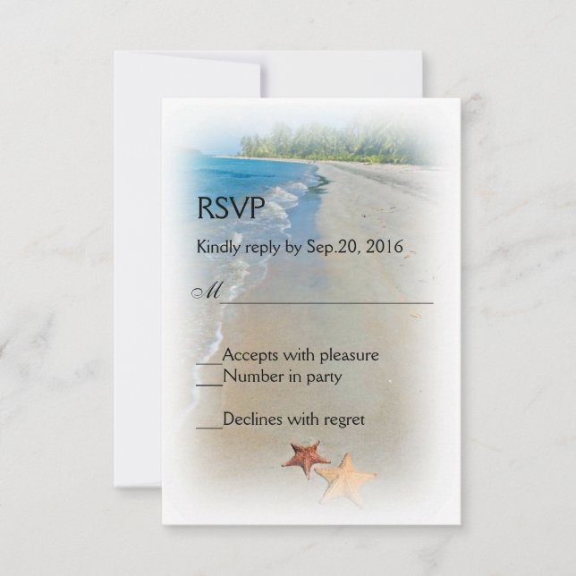 Dois de nós | Cartão RSVP de Resposta de Starfish  (Frente)