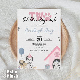 Dois Deixe os Cães Sair | Convite de 2º Aniversári