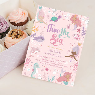 Dois do Convite de Aniversário do Mar. Sereia Edit