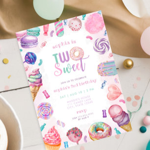 Dois Doces no Segundo Convite de Aniversário