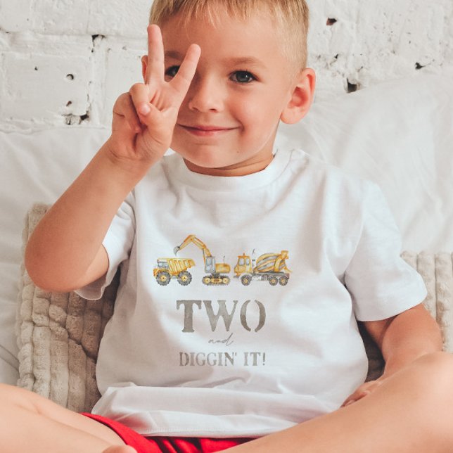 Dois e Diggin 'It Construction Birthday T-shirt (Criador carregado)