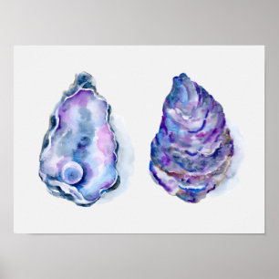 Dois escudos de ostra com impressão da pérola