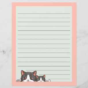 Dois gatinhos de cinza em papel revestido
