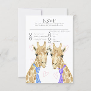 Dois Gay de Casamento do Groom Giraffe RSVP