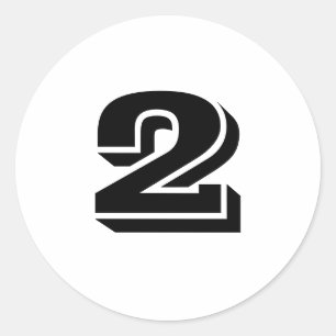 Dois grandes adesivos redondos com número branco