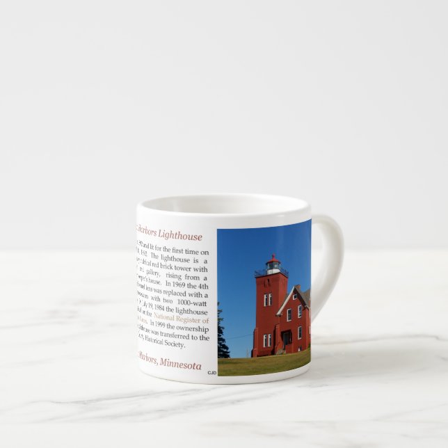 Dois Harbors - Antecedentes do farol - caneca espr (Frente Esquerda)