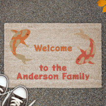 Dois Koi em laranja e vermelho