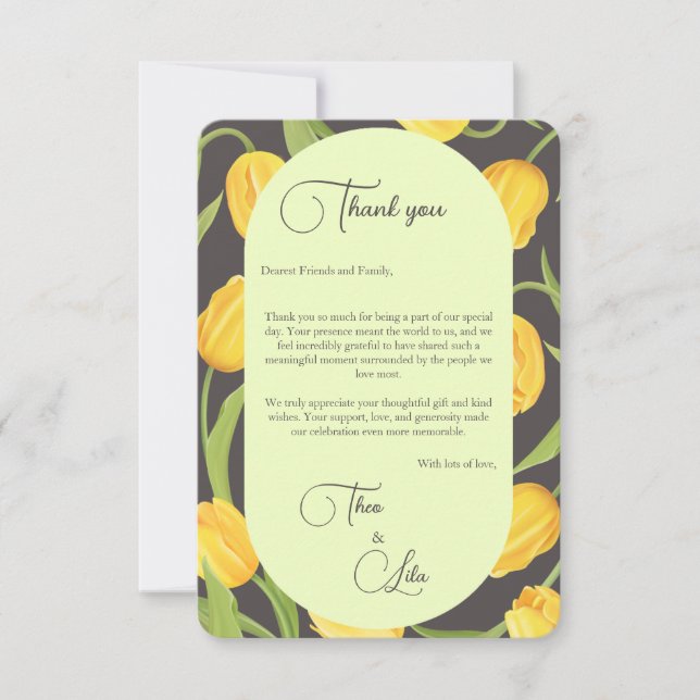 Dois Lábios e Tulips Cartões de agradecimentos de  (Frente)