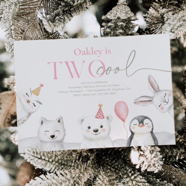 Dois Legal Animais do Ártico Convite de Aniversári (Criador carregado)