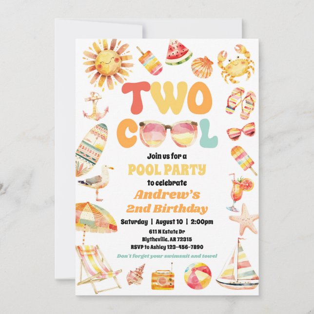 Dois Legal Convites de festas de aniversário (Frente)