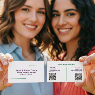 Dois Nomes - Cartão de visita de QR Personalizado