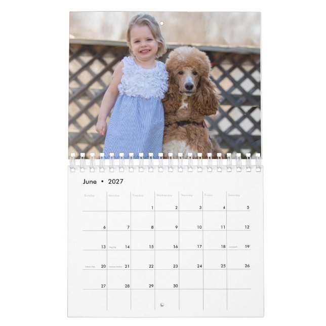 Dois página, calendário pequeno, branco (Jun 2027)