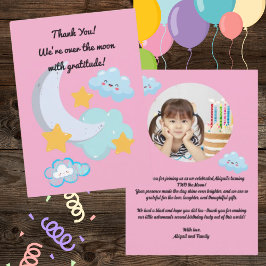 Dois para a Lua Lindo Cartão de aniversário de fot