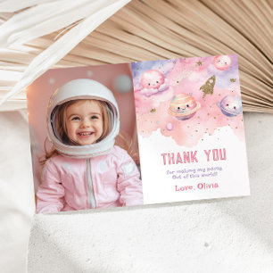 Dois para a lua Menina Aniversário foto cartão de 