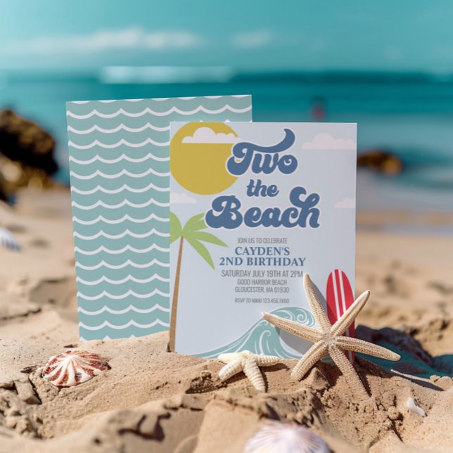 Dois para a Praia Convite de Aniversário de 2 anos (Criador carregado)