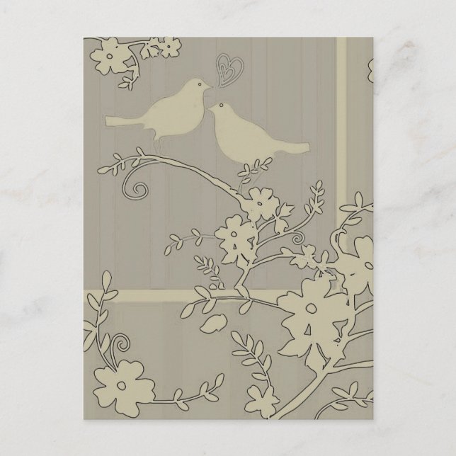 Dois Pássaros de Amor ~ Cartão Postal (Frente)