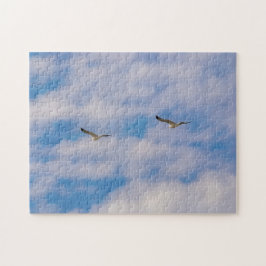 Dois Pássaros Voando em Nuvens, Quebra-cabeça de V