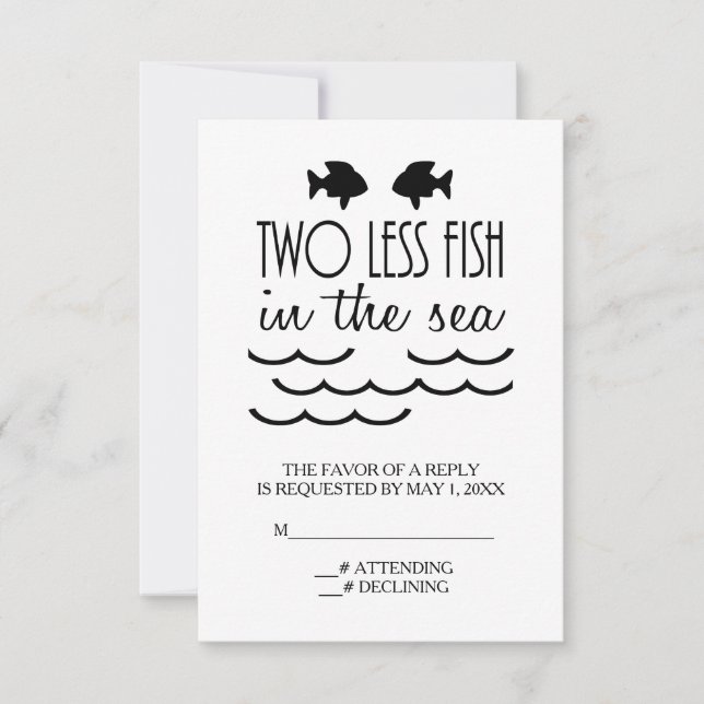 Dois Peixes a Menos no Casamento Marítimo RSVP (Frente)