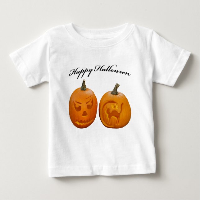Dois Pumpkins Feliz Camisa do Dia das Bruxas (Frente)