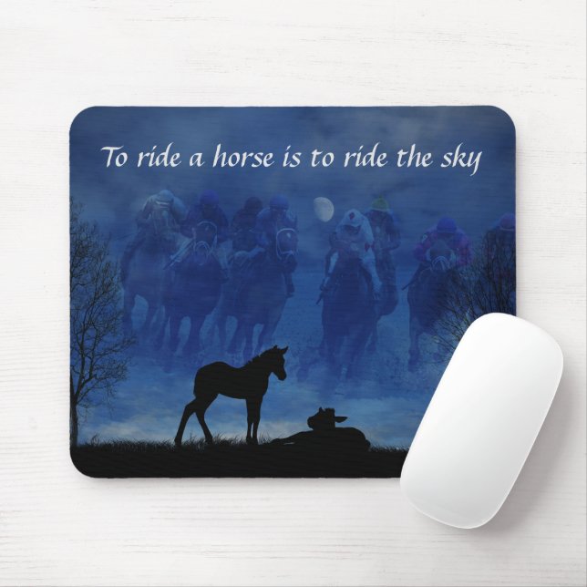 Dois Racecavalo Racecavalo Foals Mouse Pad (Com mouse)