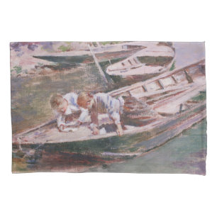 Dois rapazes num barco (por Theodore Robinson)