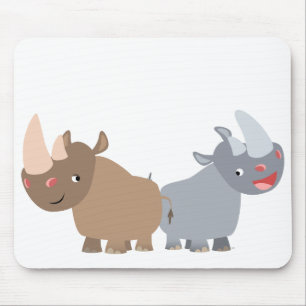 Dois Rhinos Mousepad dos desenhos animados