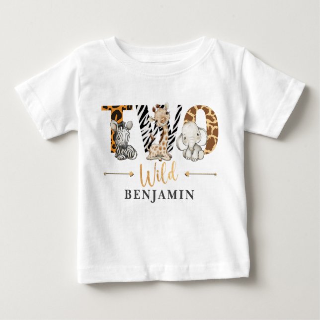 Dois T-Shirt Selgle Baby segundo aniversário Selva (Frente)
