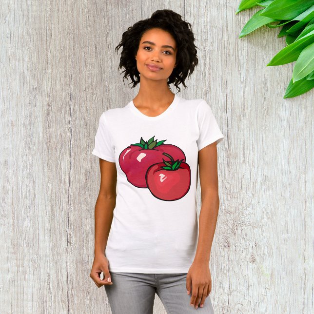 Dois Tomates Vermelhos Womens T-Shirt (Criador carregado)