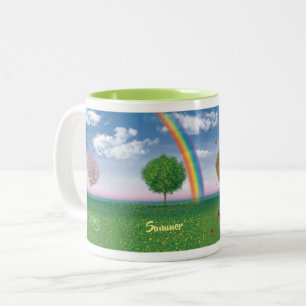 Dois Tons 4 estações com caneca de café em combinação