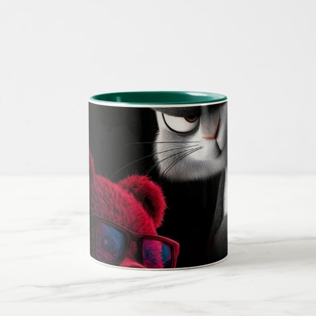 Dois Tons Caneca de Café Cubo de Gelo em Chamas – Arte de Fo (Centro)