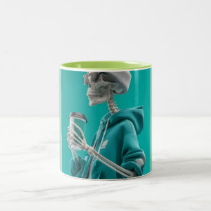 Dois Tons Caneca de Café Cubo de Gelo em Chamas – Arte de Fo