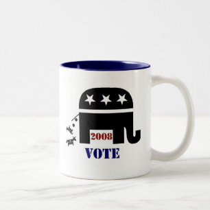 DOIS TONS CANECA DE CAFÉ DO REPUBLICANO DO VOTO EM 2008