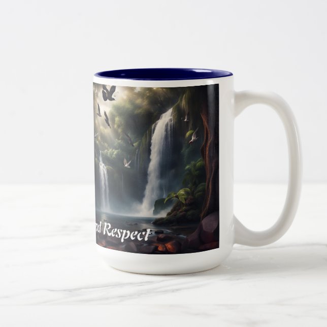 Dois Tons Caneca de café em cascata com mantra diária (Direita)